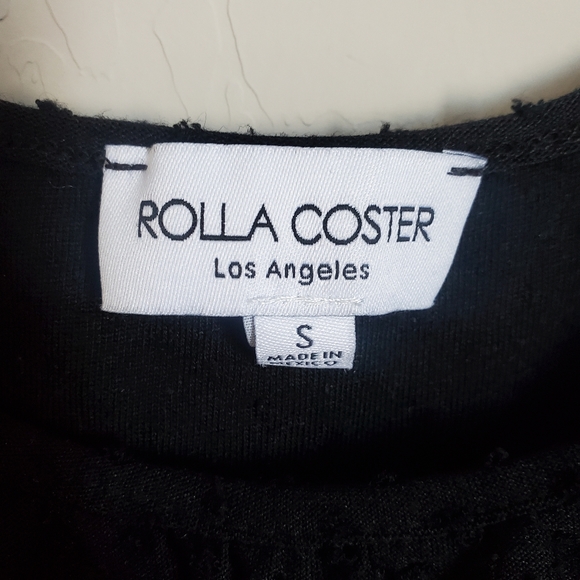 Rolla Coster Stretchy Black Fit & Flare Mini Dress Polka Dot Juniors Size Small - Picture 4 of 4
